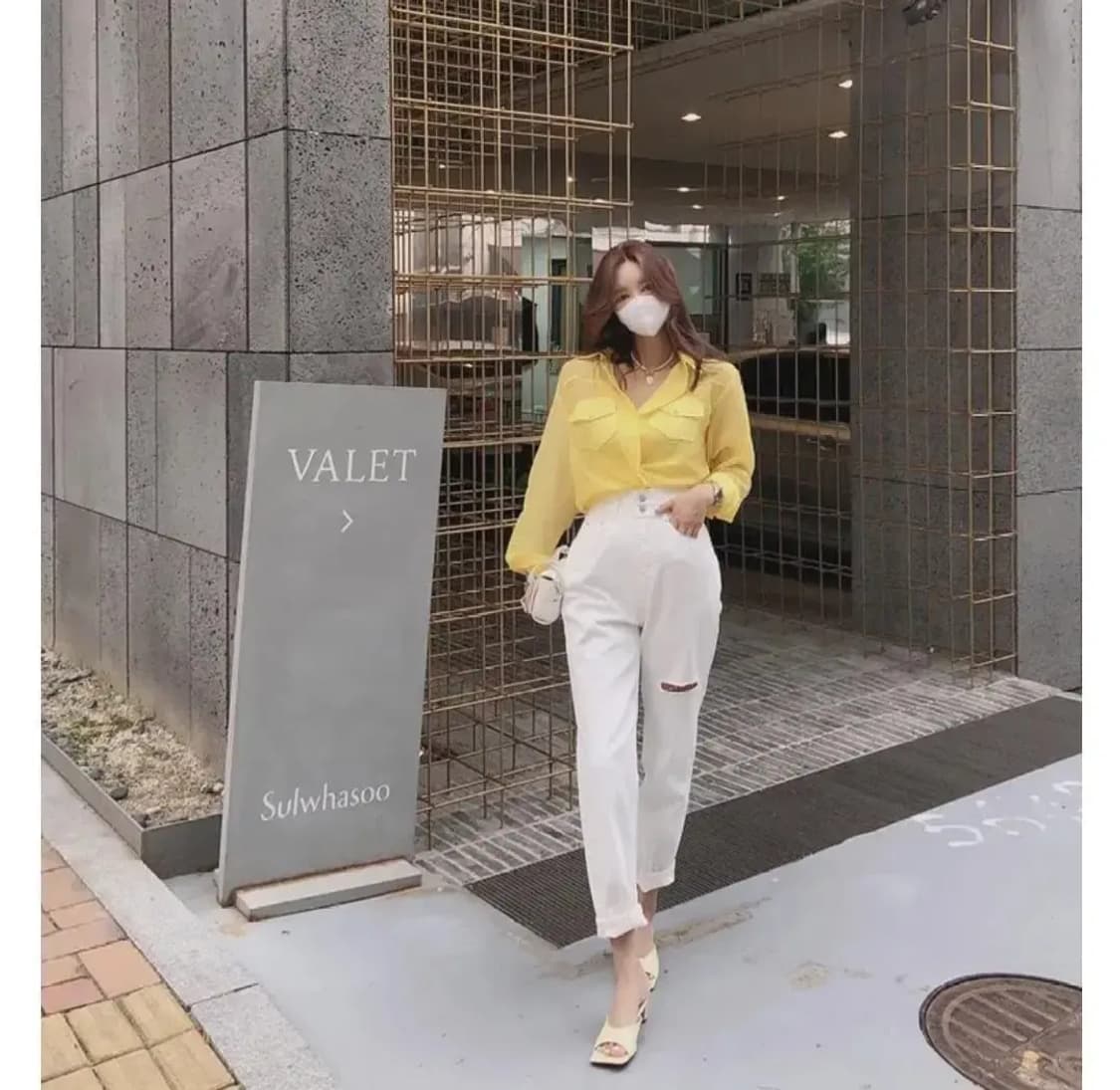 일자데님청바지팬츠찢청트임팬츠키작녀연청배기바지하이웨스트롤업바지빈티지 상품이미지4