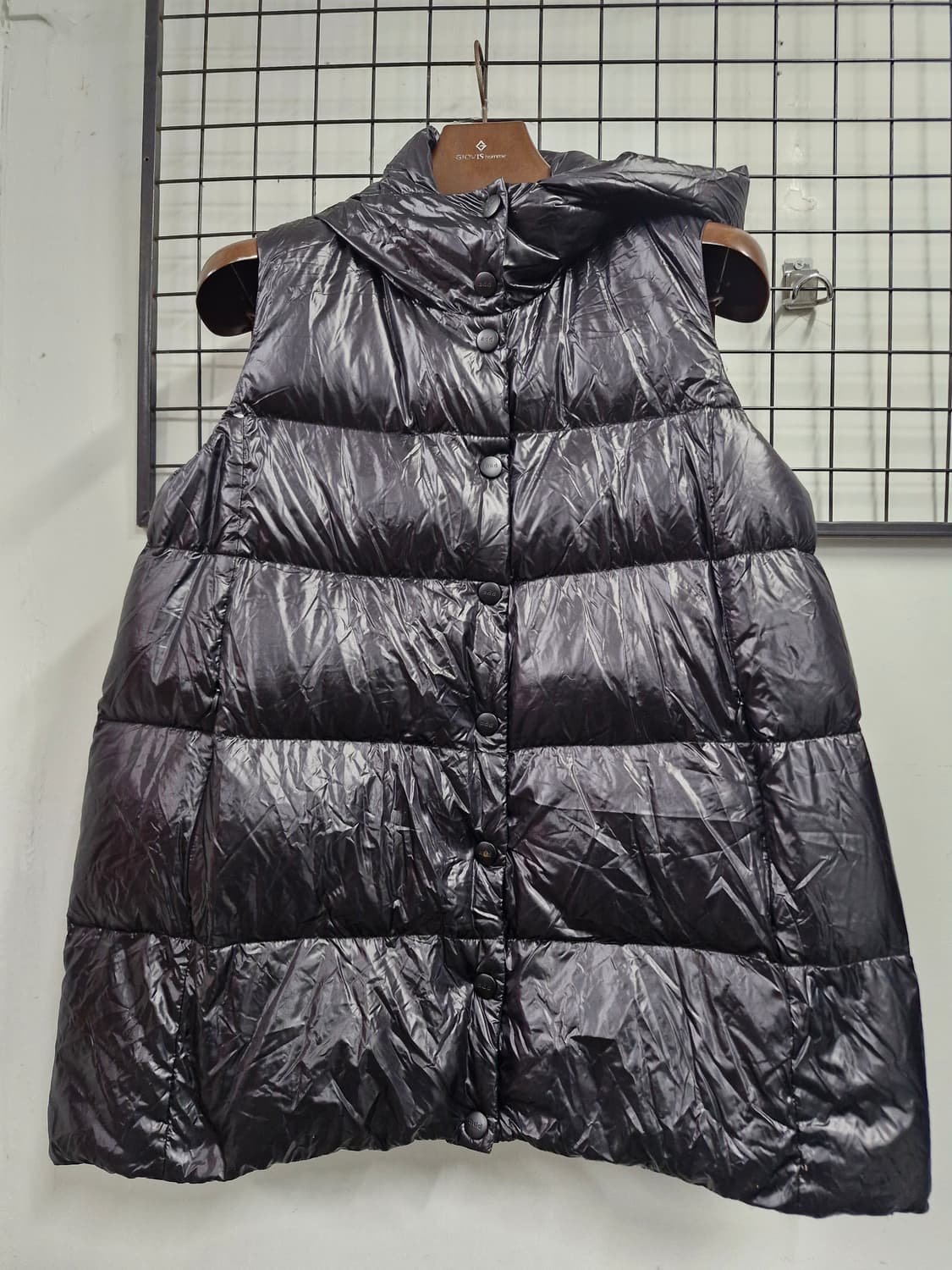 95-100L/66-77 ADD 유광 후드 다운 조끼 패딩. 상품이미지1