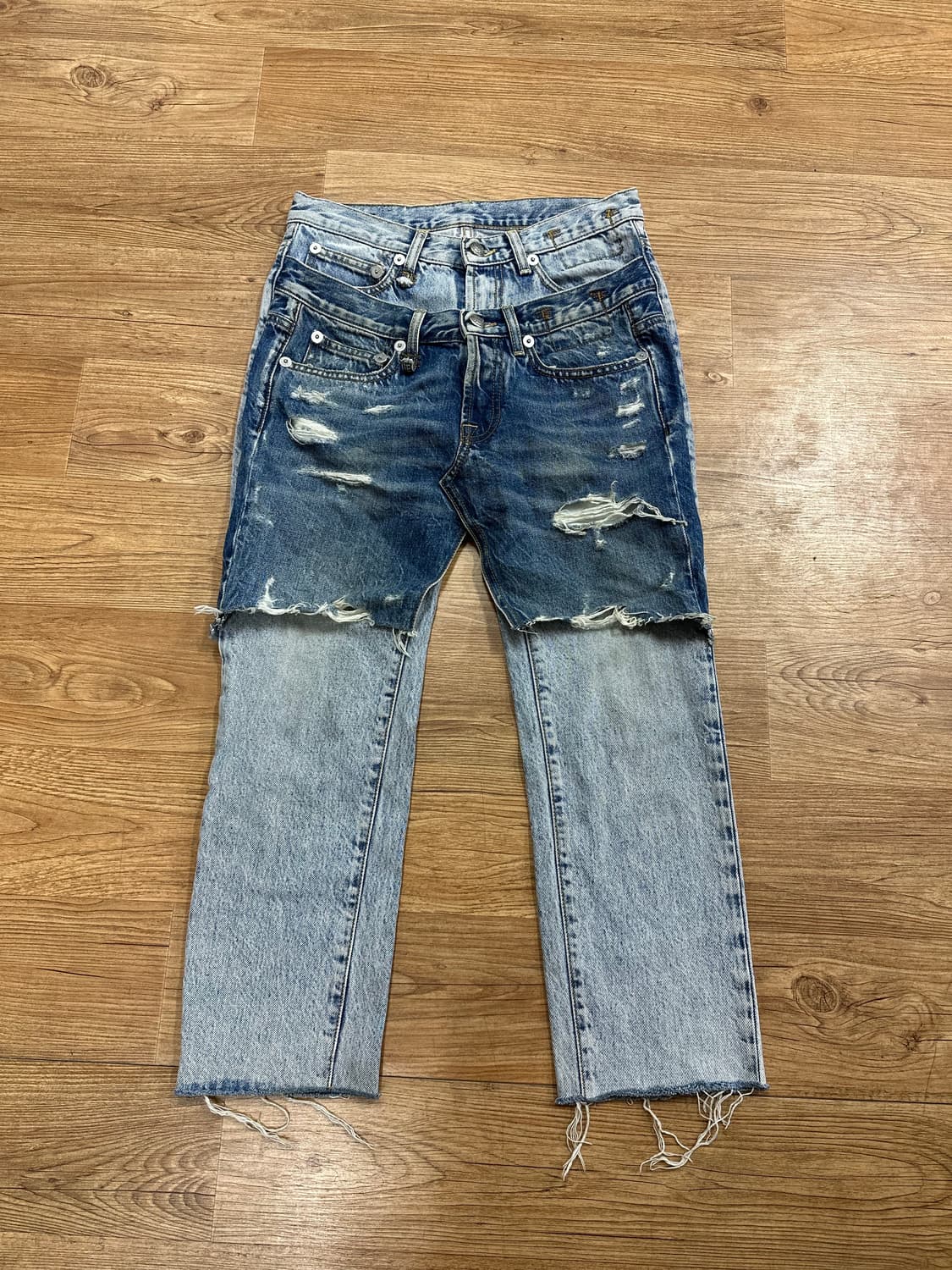 (24)R13 알써틴 레이어드 크롭진 상품이미지1