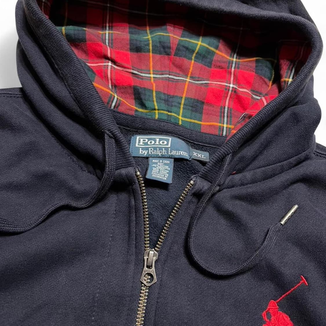 폴로 랄프로렌 빅 포니 체크 안감 후드 집업 상품이미지3