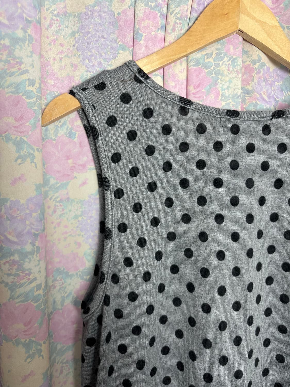 그레이 도트 민소매 원피스 상품이미지8