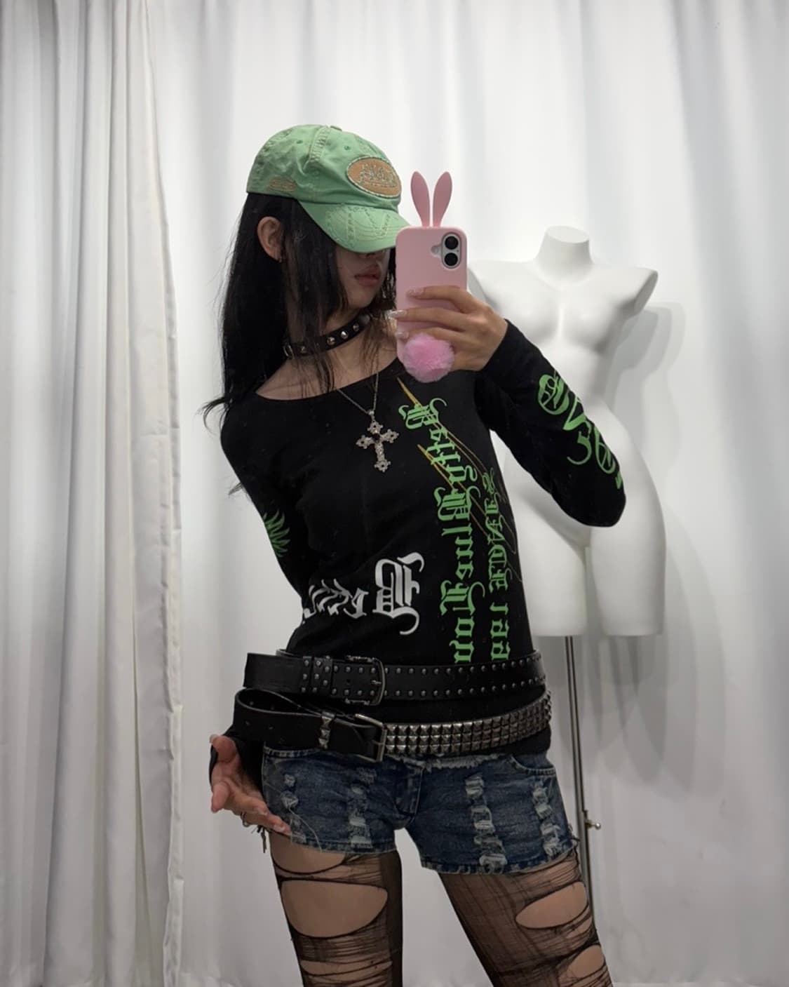 🎸그린 레터링 프린팅 롱슬리브🎸 상품이미지2