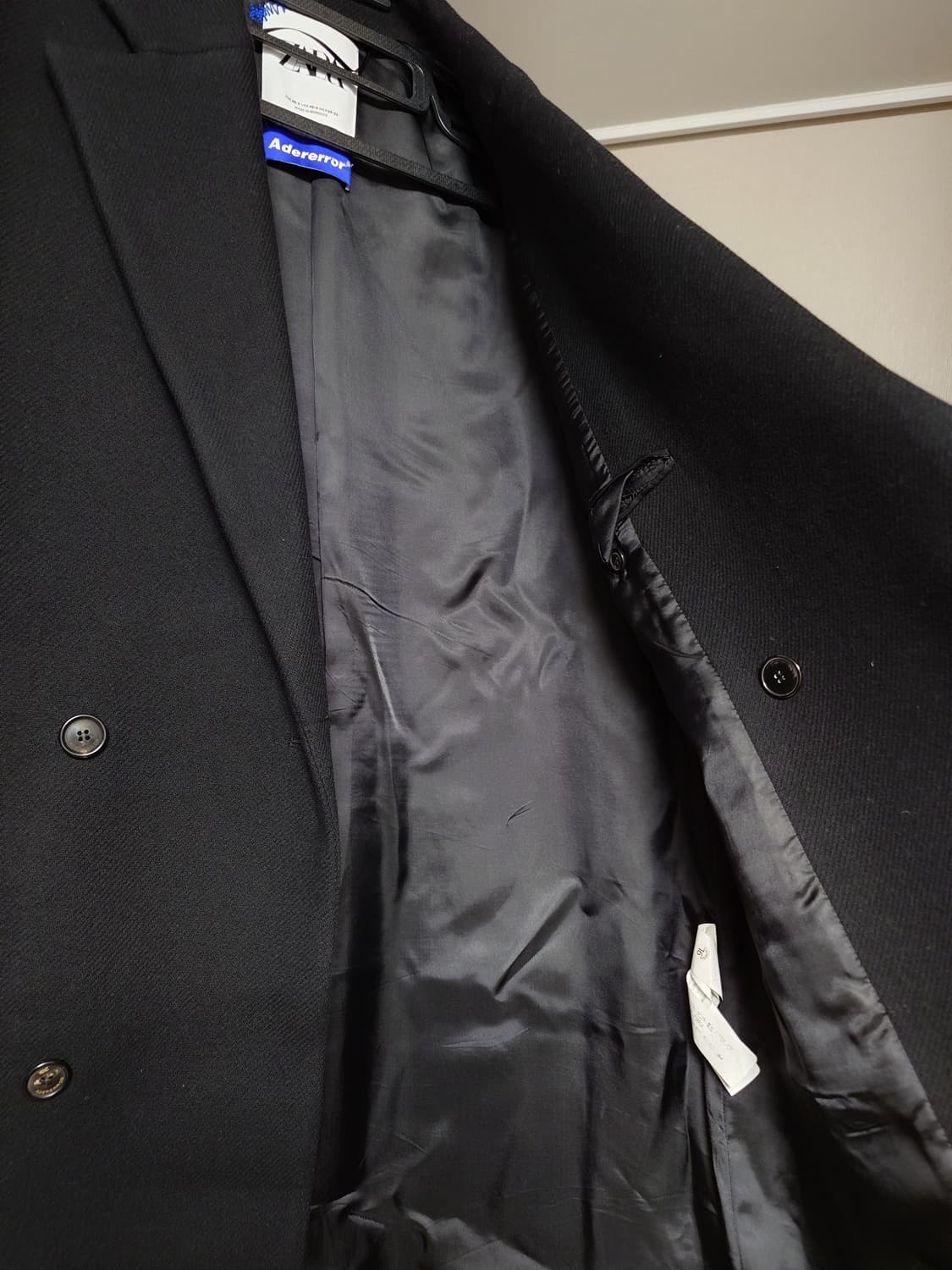 [xs-s] 자라 아더에러 1차 오버사이즈 울 코트 블랙 상품이미지7