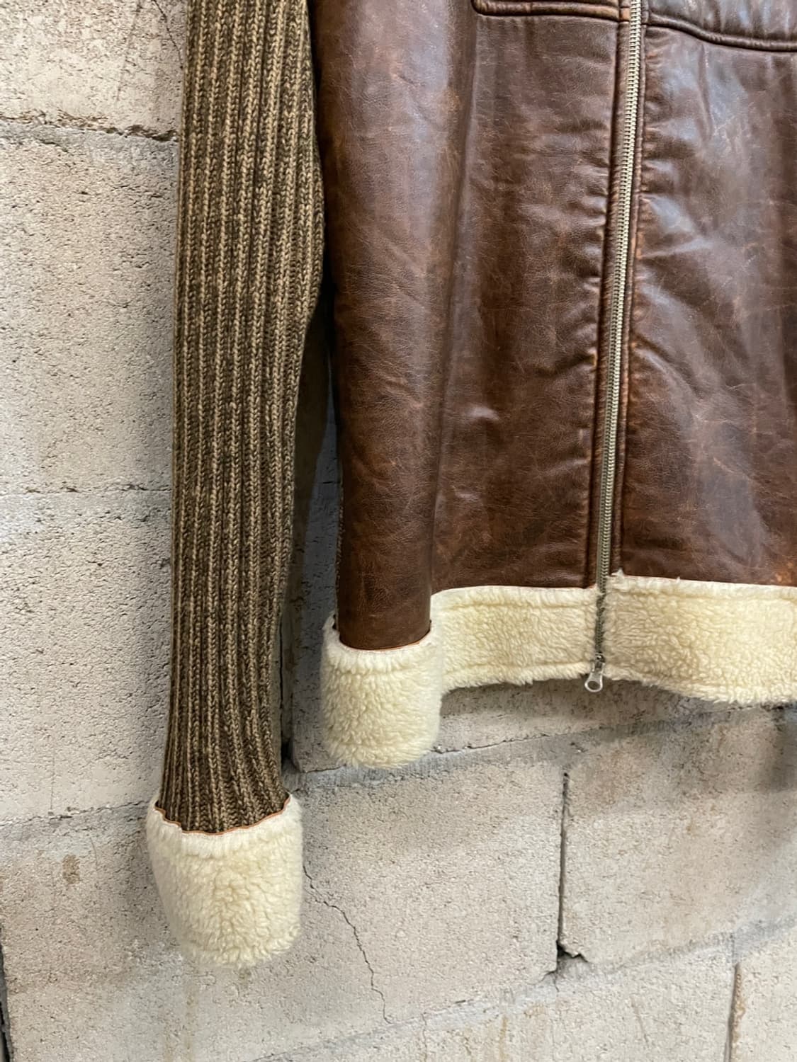 돌체앤가바나 시어링 레더 니트 집업 상품이미지8