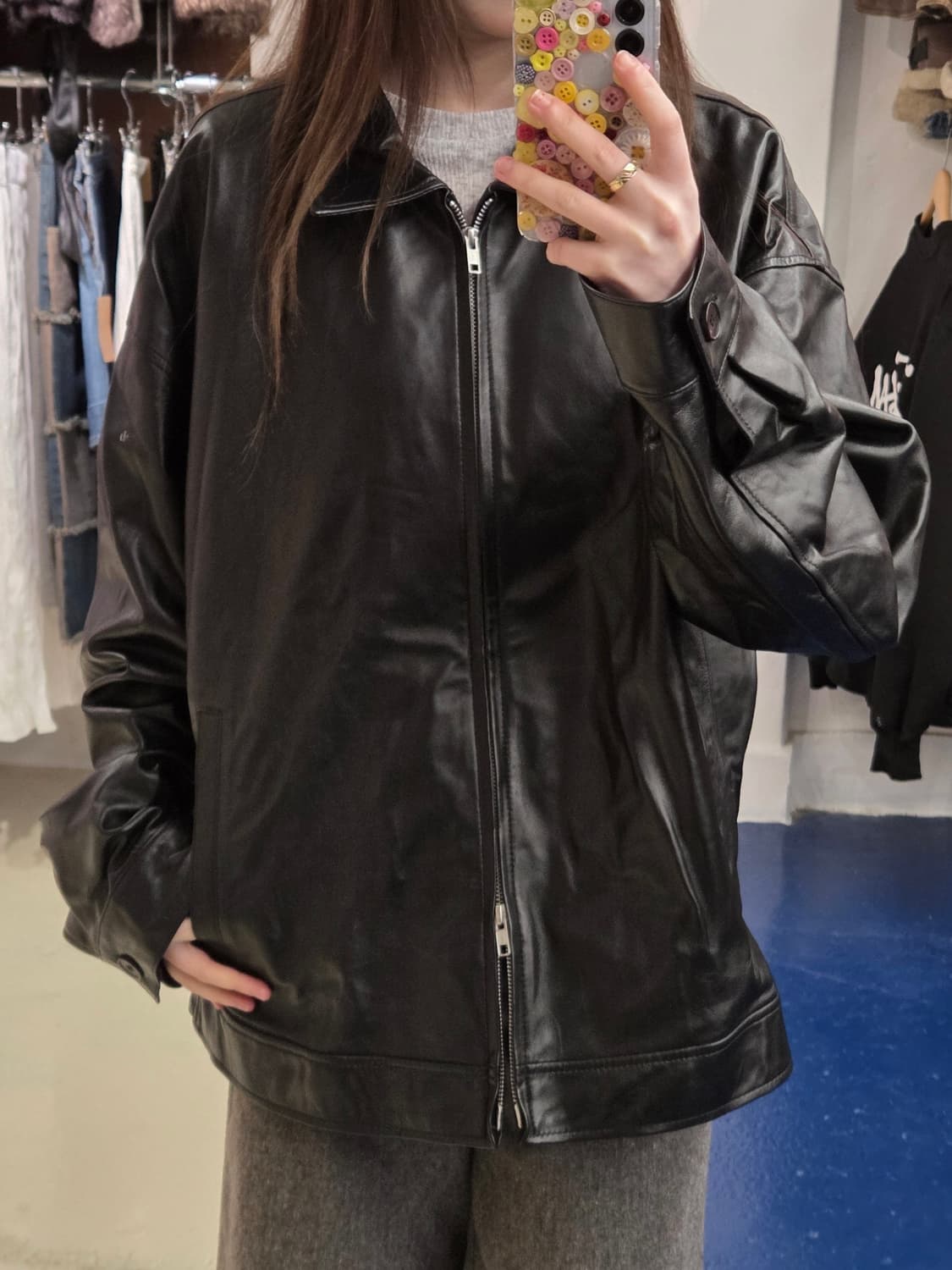 도프제이슨 램스킨 레더자켓 상품이미지1