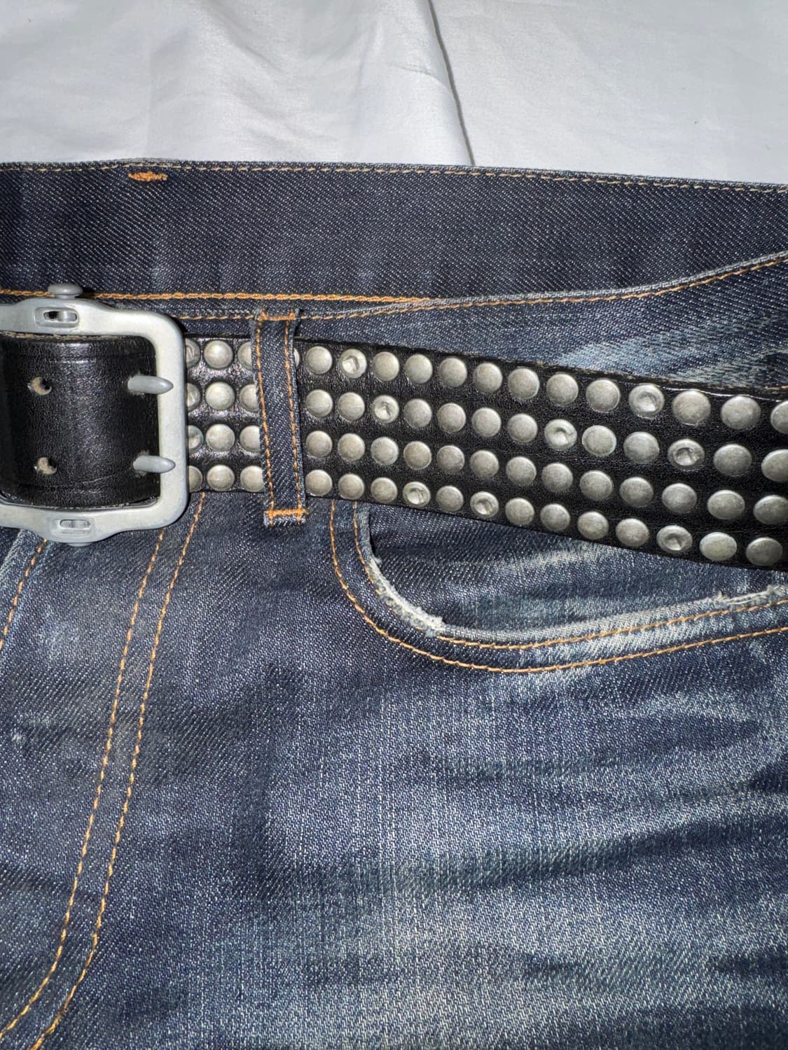 디젤 블랙골드 스터드 벨트 상품이미지3