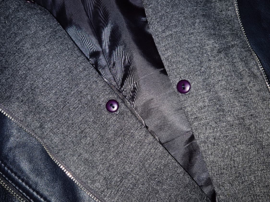 Vintage Deep Blue hoodie leather jacket 상품이미지2