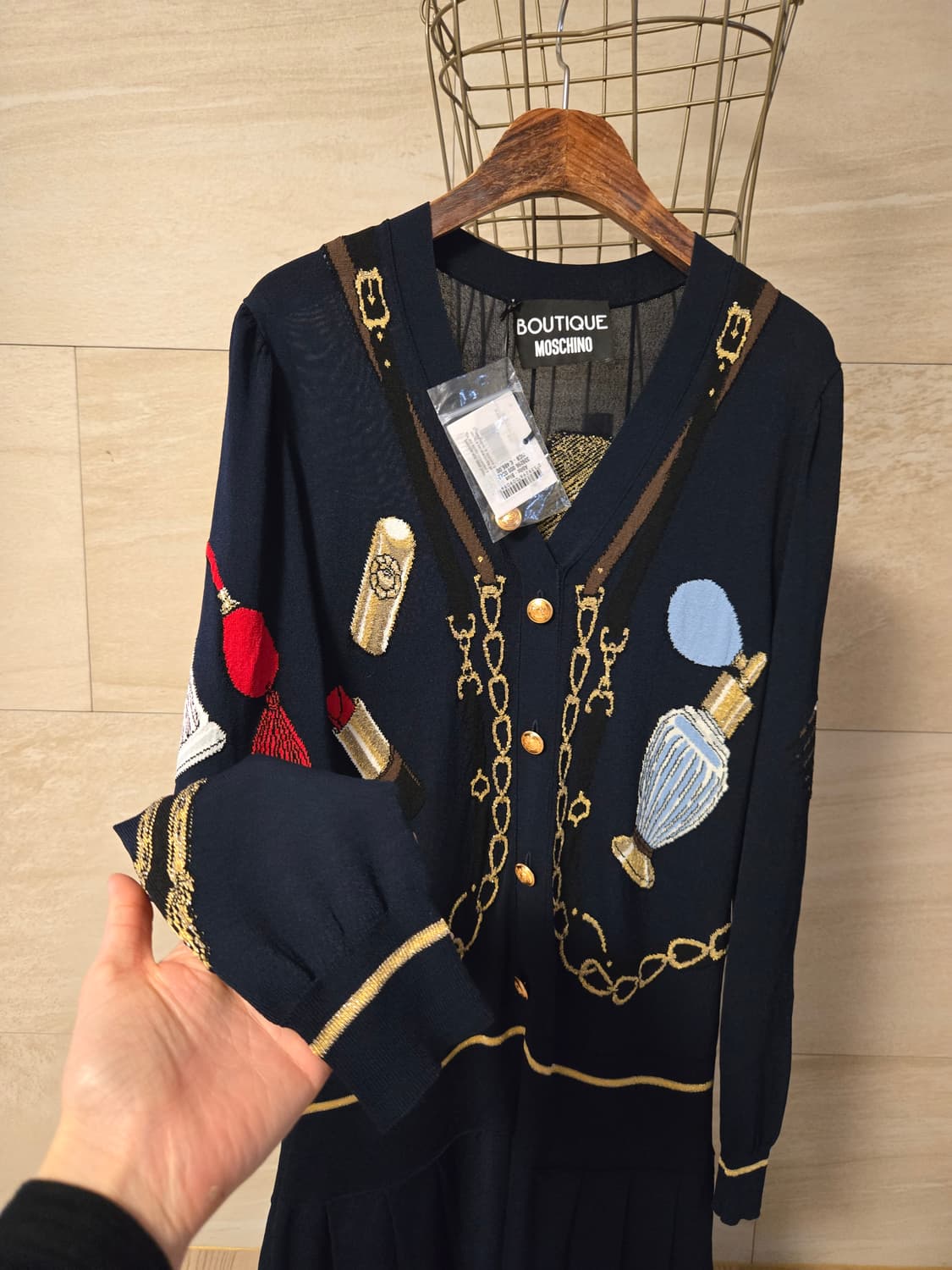 [미착용/42] 모스키노 플리츠 니트 원피스 상품이미지3