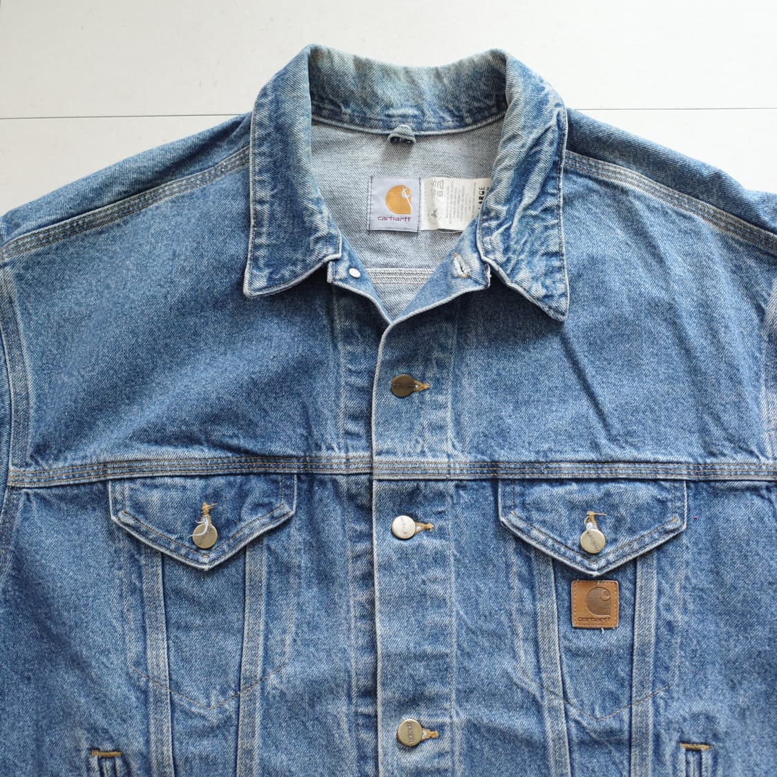 90s 칼하트 MADE in USA 데님 트러커 자켓 XL 상품이미지2