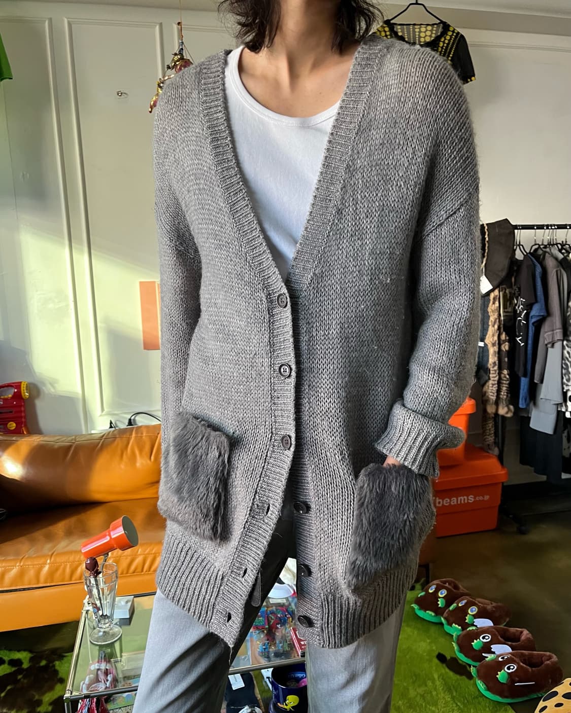 niko and . . . Big Fur Pocket Cardigan 상품이미지2