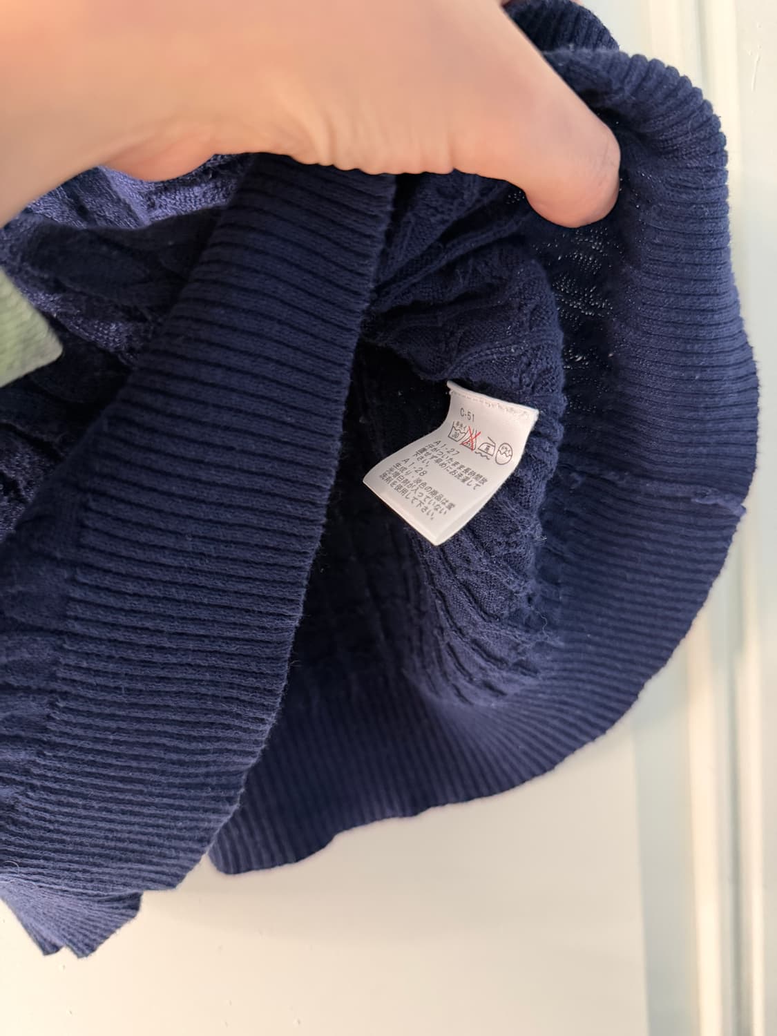 폴로 랄프로렌 네이비 케이블 반팔니트 상품이미지6