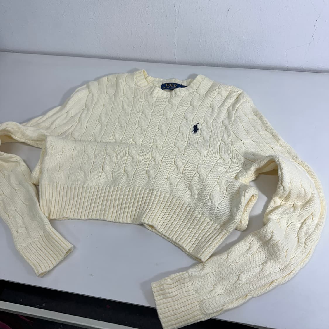 우먼XS-S 폴로 랄프로렌 크림 꽈배기니트 상품이미지1