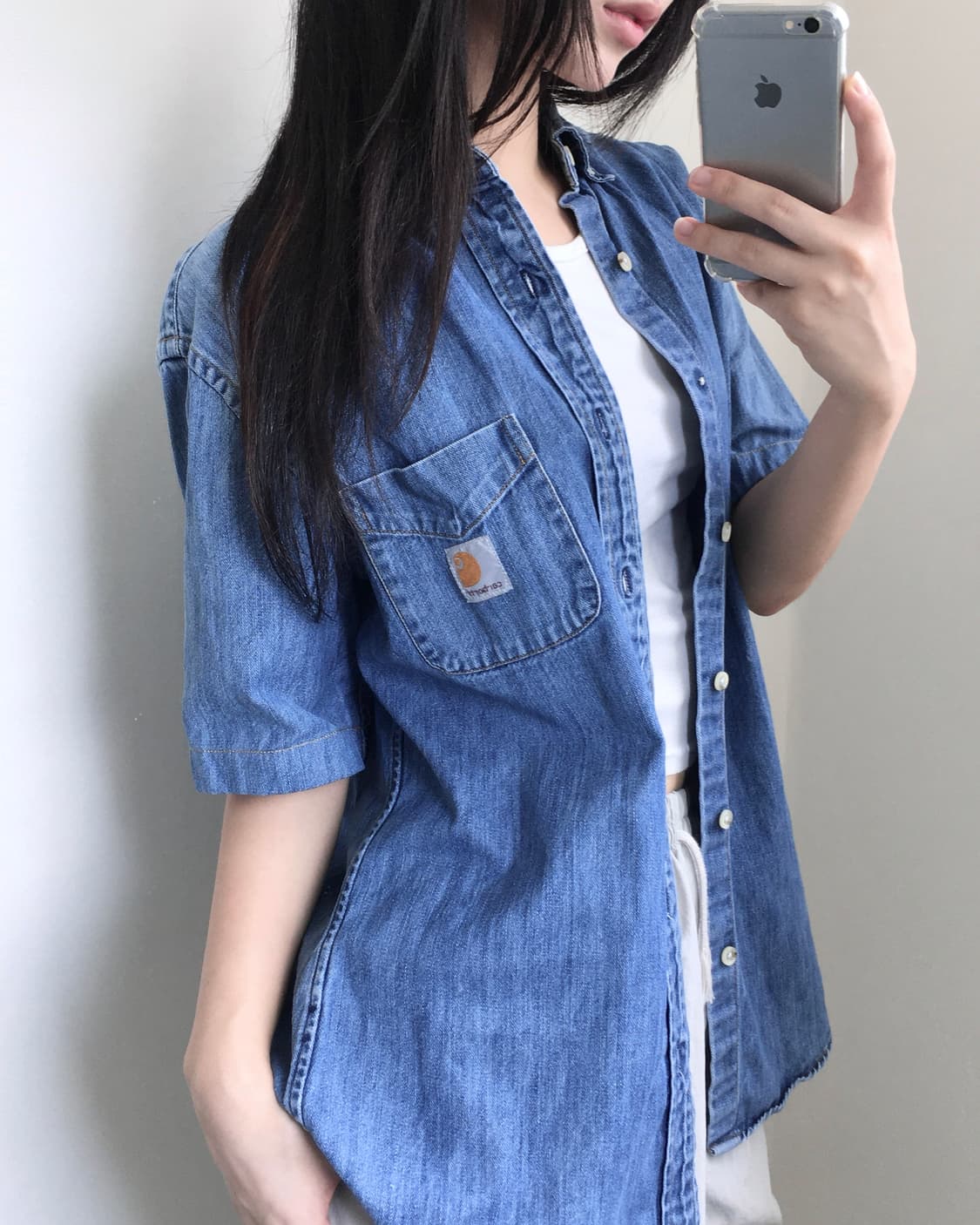 Carhartt 칼하트 데님 반팔 셔츠 상품이미지1