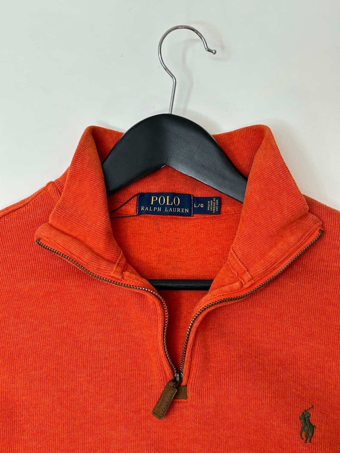 Polo 폴로 랄프로렌 오렌지 컬러 코튼 반집업 니트 상품이미지7
