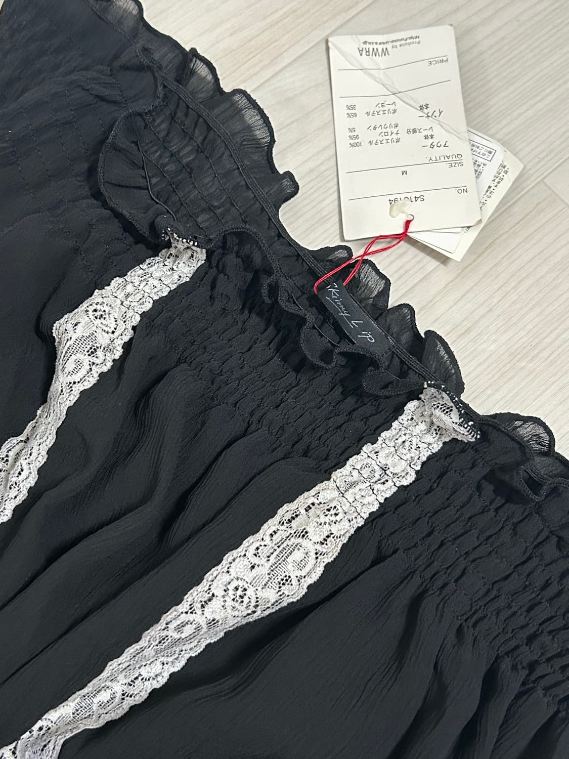 Skinny lip 레이스 시스루 오프숄더 탑 공겜여주 고스로리 상품이미지2