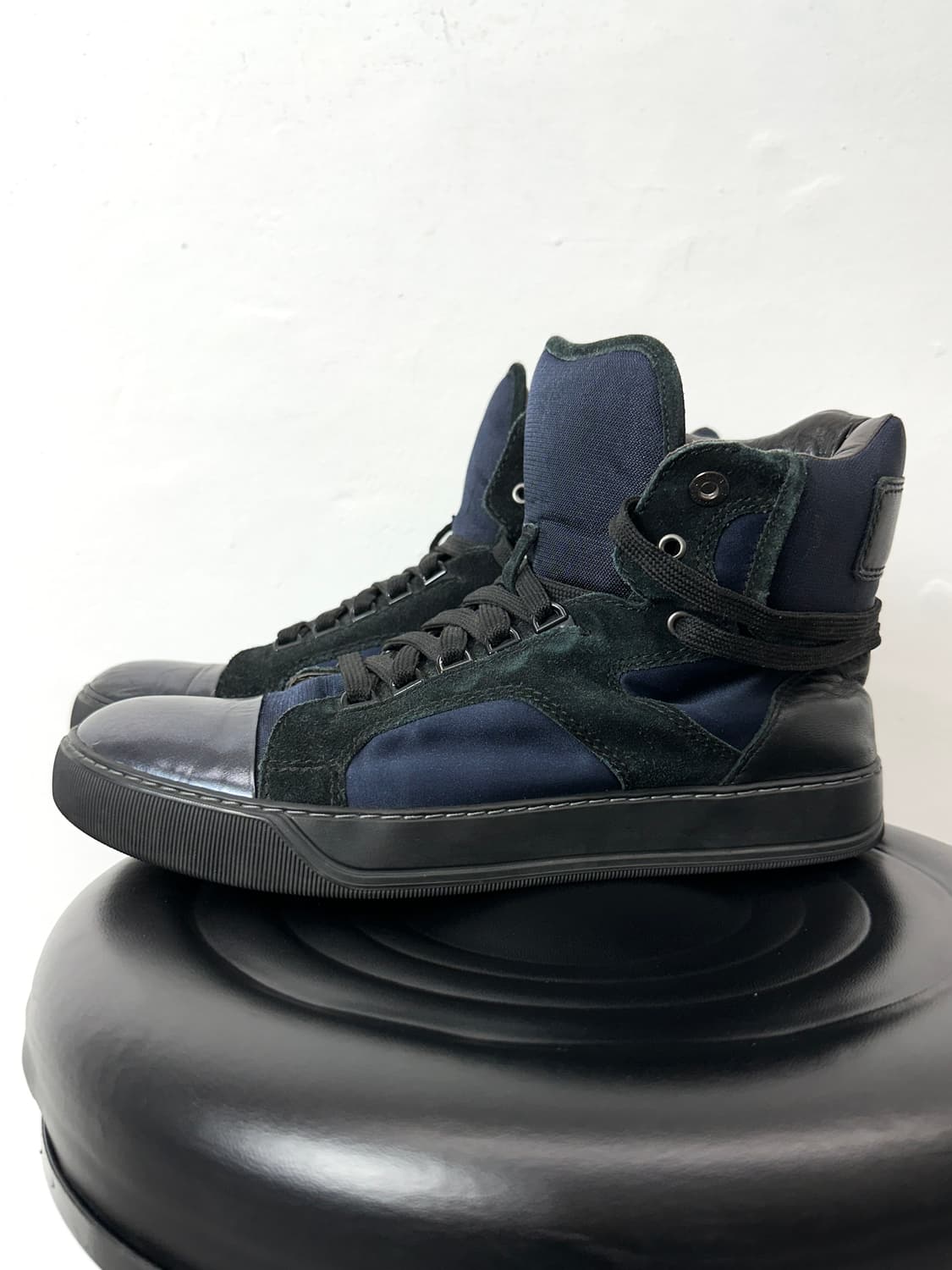 Lanvin Suede & Patent High-Top Sneakers 상품이미지5