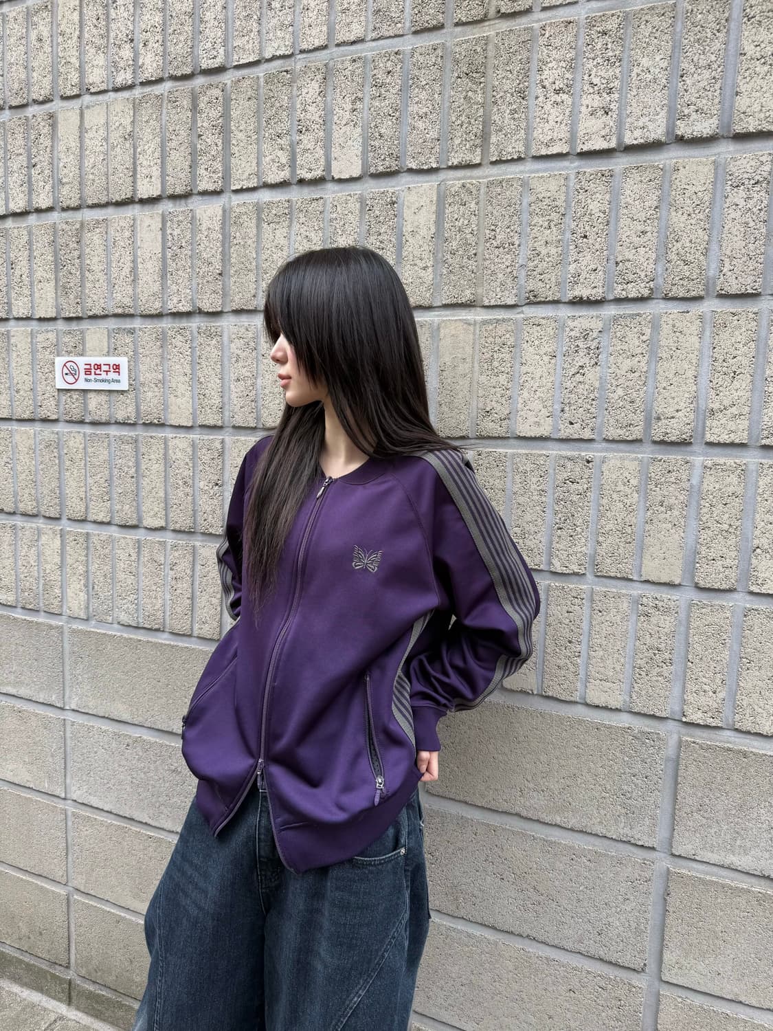 니들스 퍼플&차콜 트랙 집업 상품이미지1