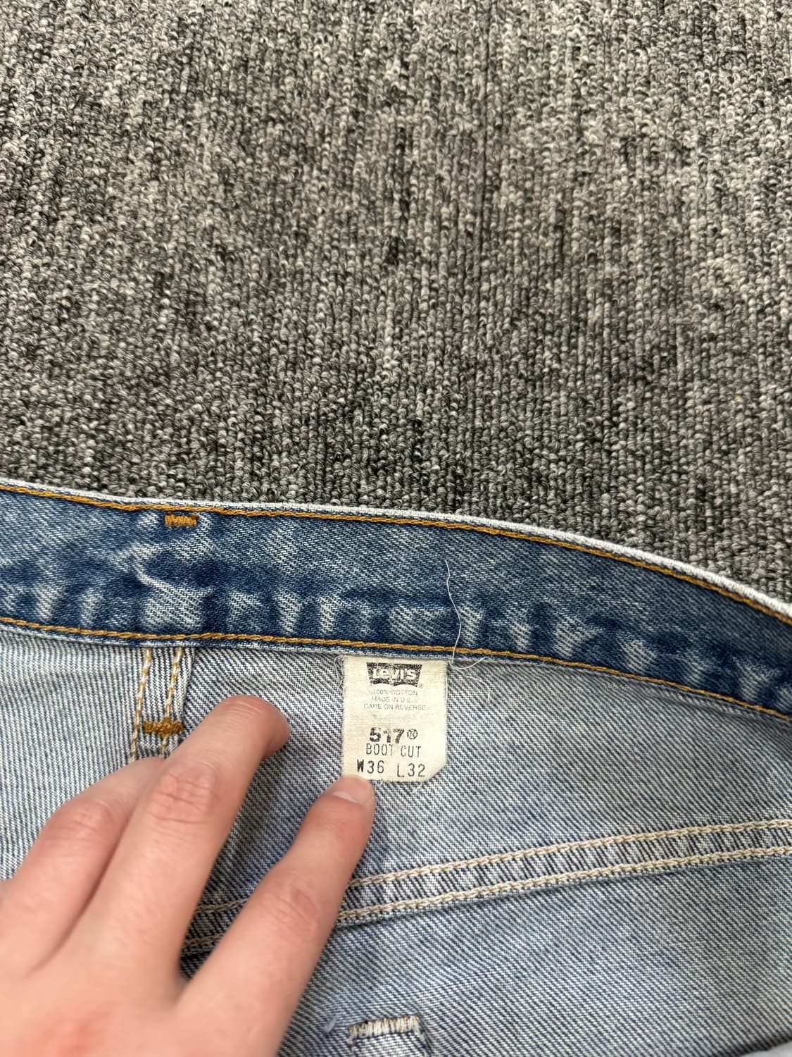 90s USA 리바이스 517 미디움 워시드 데님 36 상품이미지4