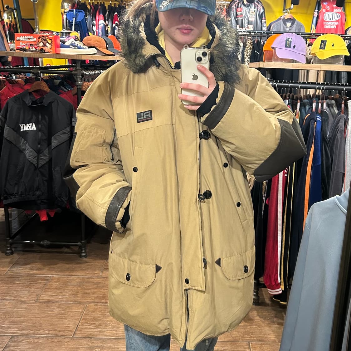 [HI] 폴로 진스 하프 패딩 베이지 상품이미지2