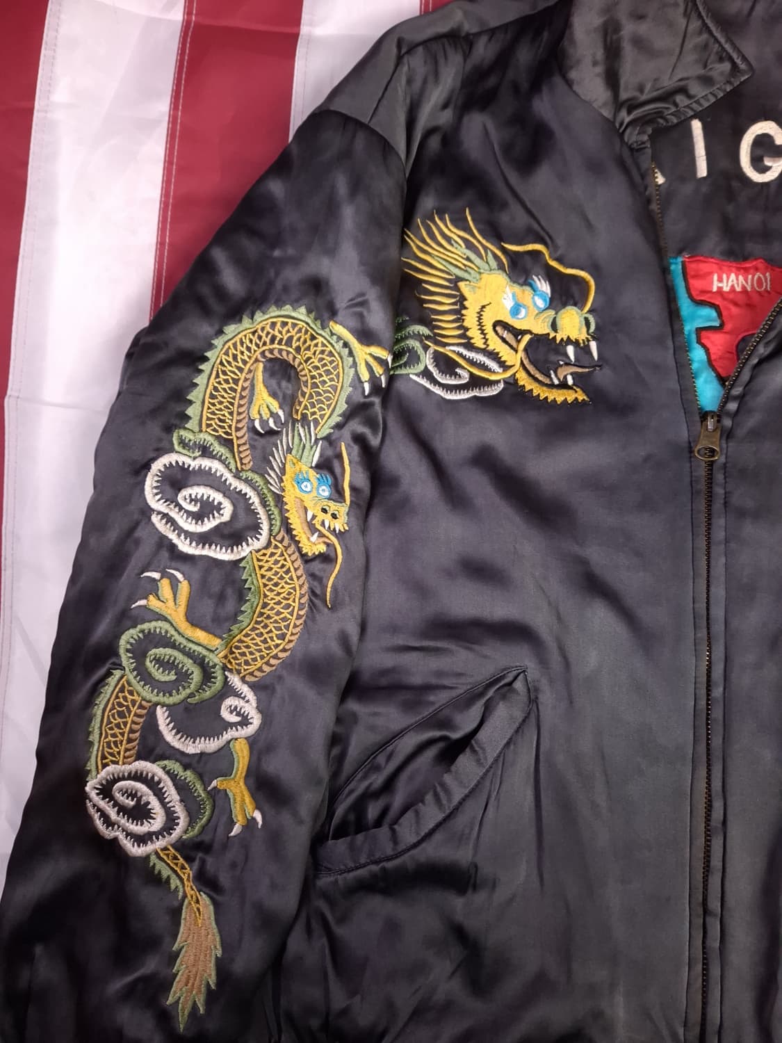 오리지날 90's 일본판 도그파이터 베트남전 리버서블 스카잔 상품이미지5