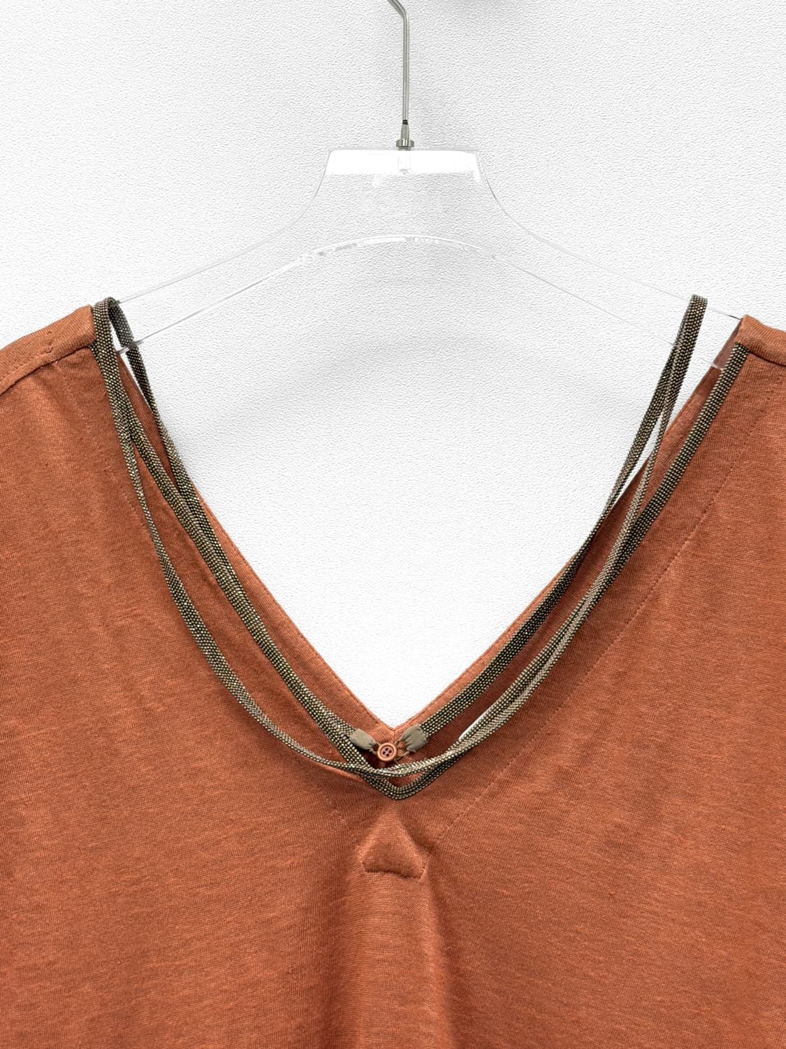 브루넬로 쿠치넬리 모닐리 체인 린넨 실크 탑 상품이미지2