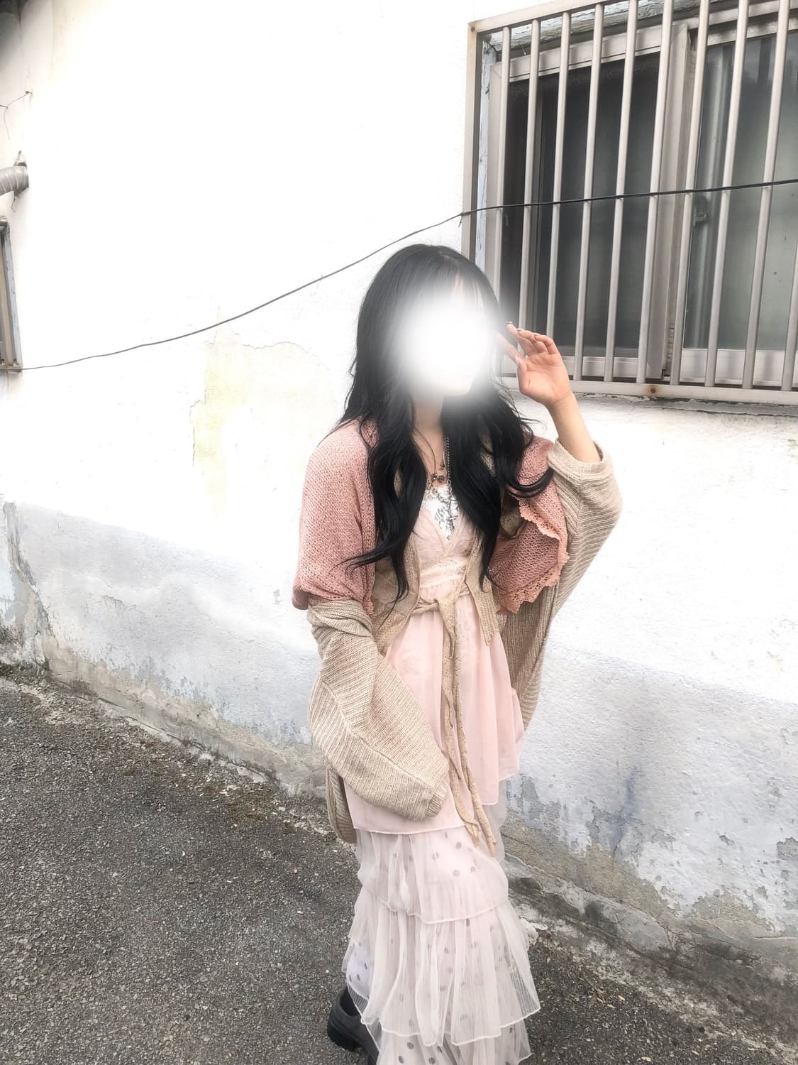 빈티지 복숭아 레이어드 코디세트 상품이미지4