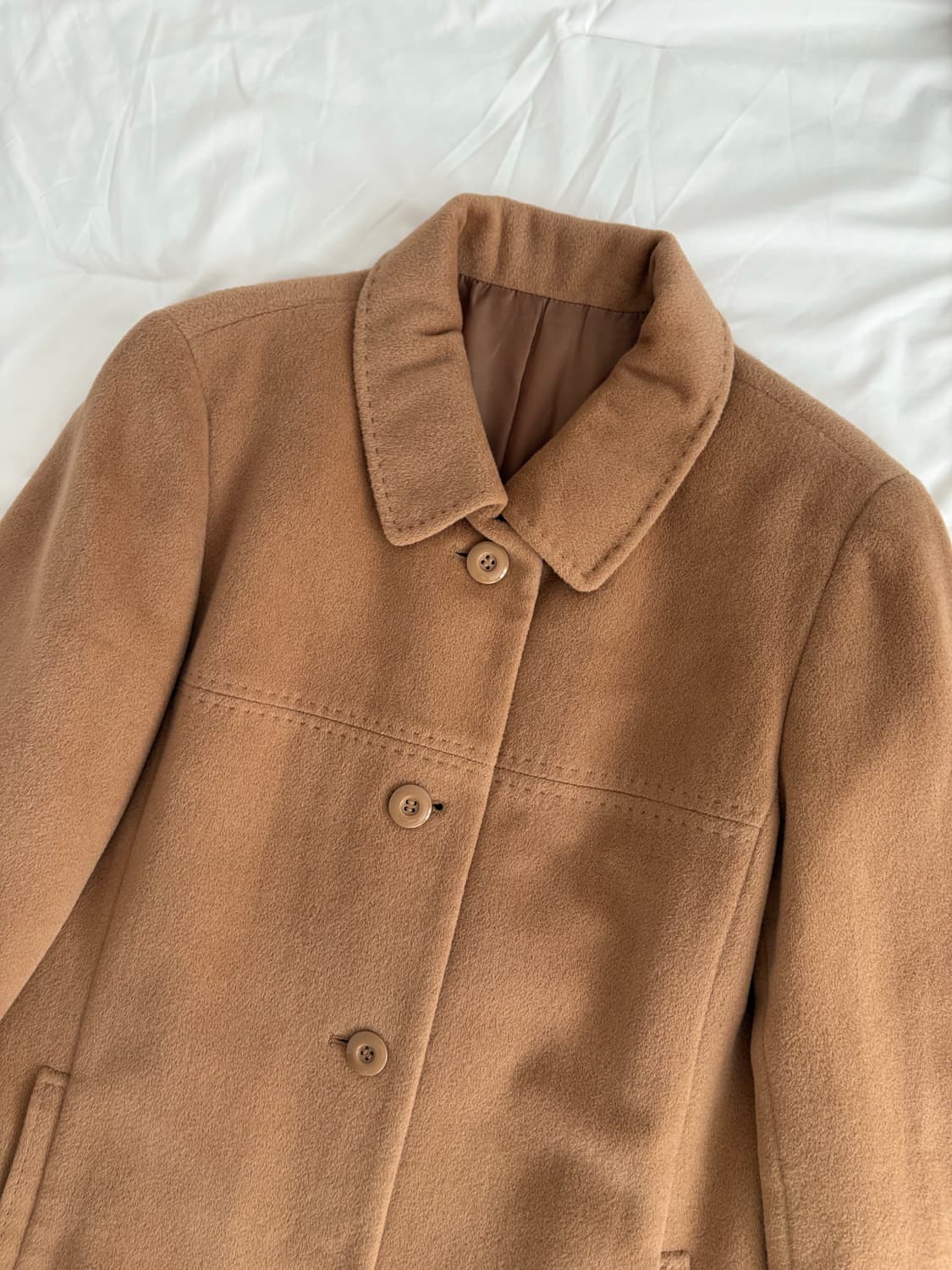 SALE) camel angora coat 앙고라 하프 코트 상품이미지4