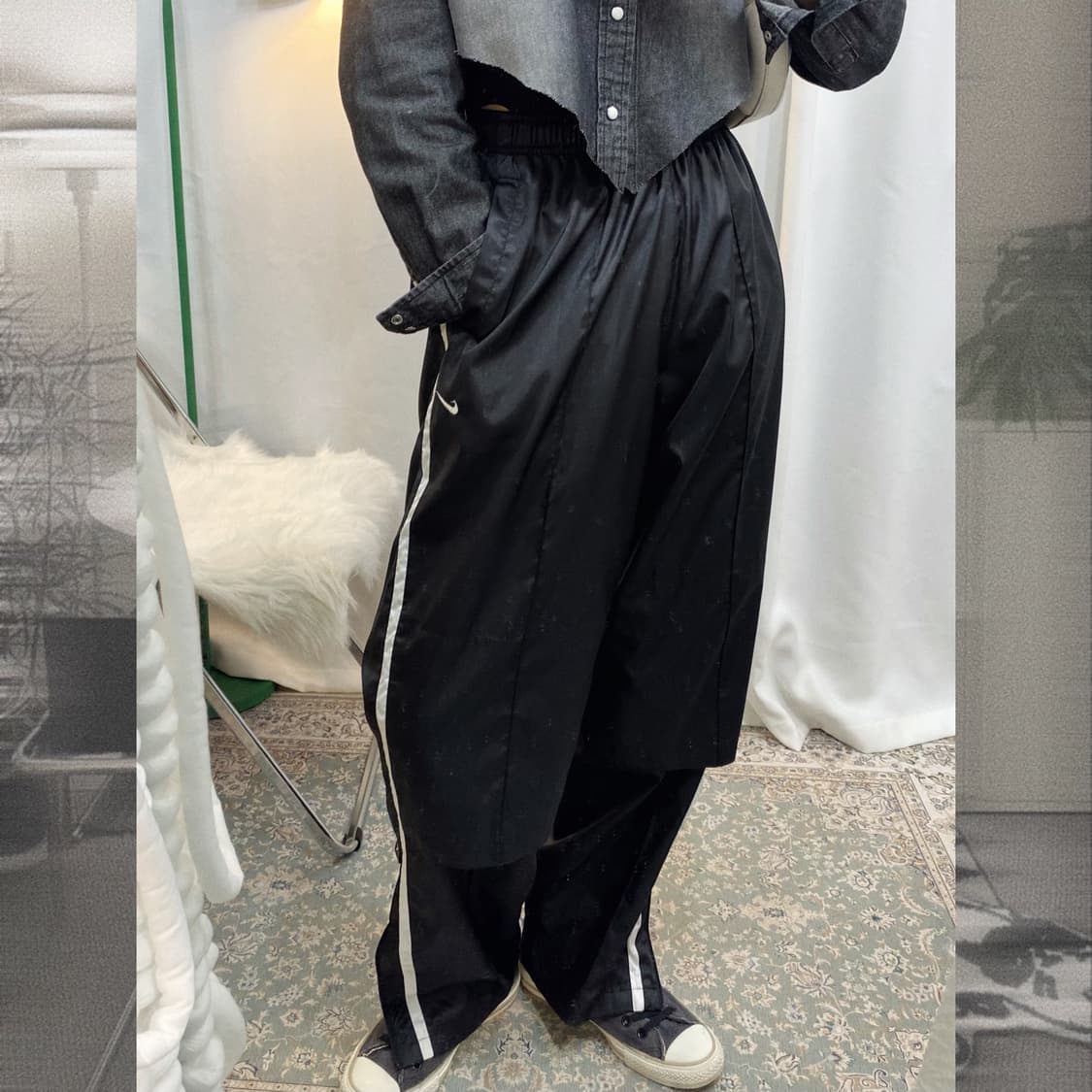 나이키 블랙 롱 스웻팬츠 상품이미지1
