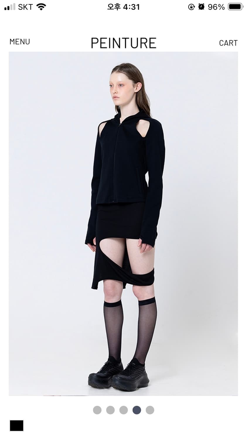 [PEINTURE] Cut Out Miniskirt, Black 상품이미지6