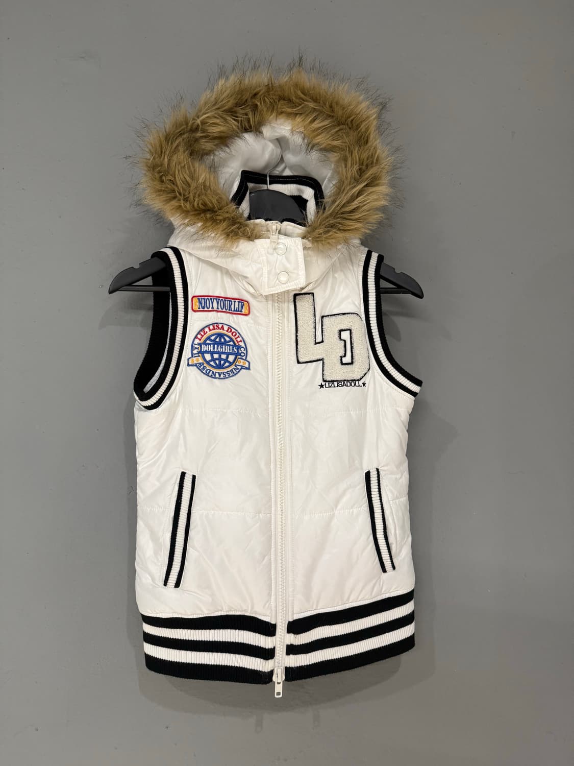 Liz lisa doll hood fur padding vest 상품이미지5