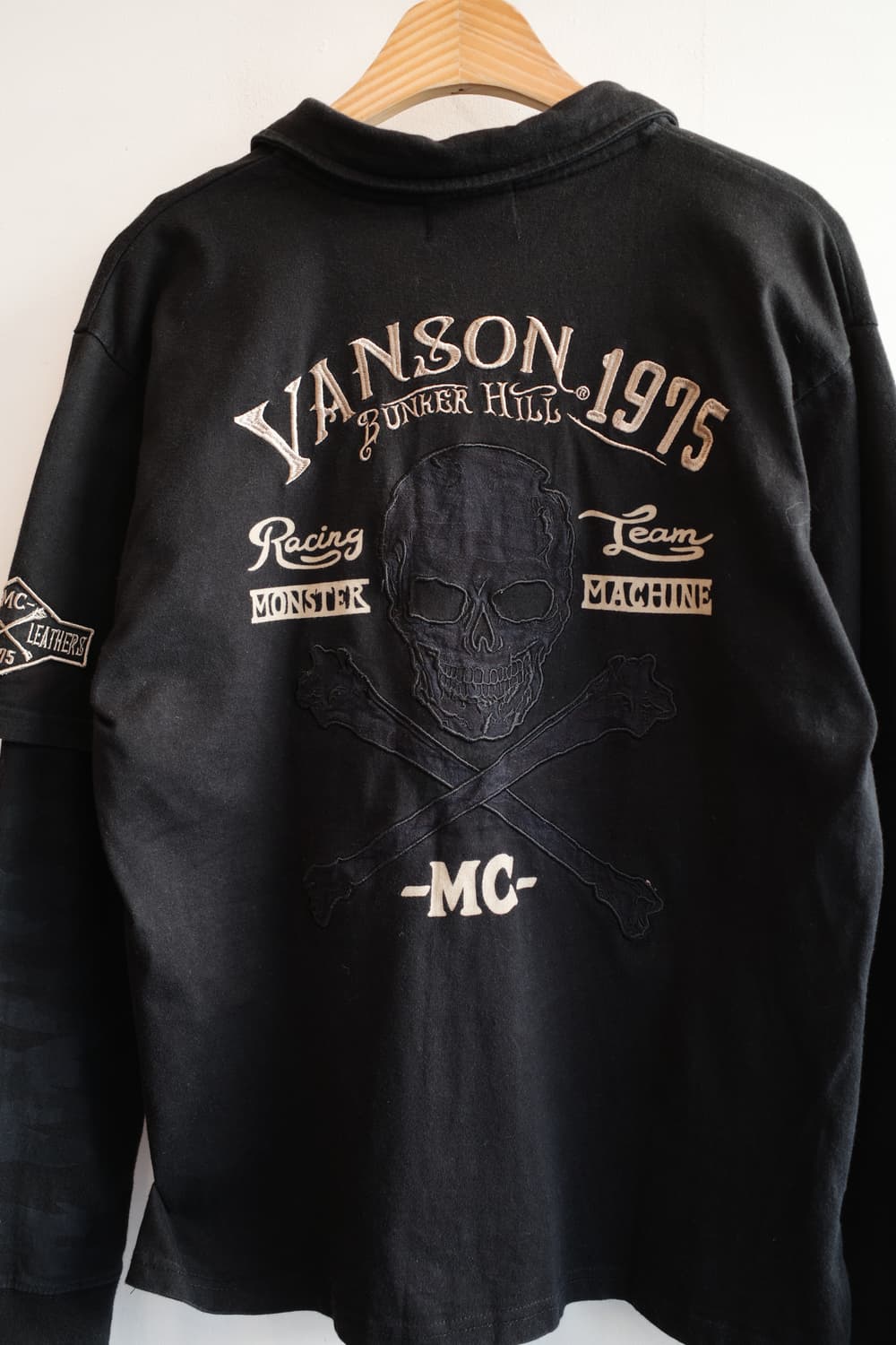 VANSON 밴슨 스컬자수 레이어드 롱슬리브 상품이미지7