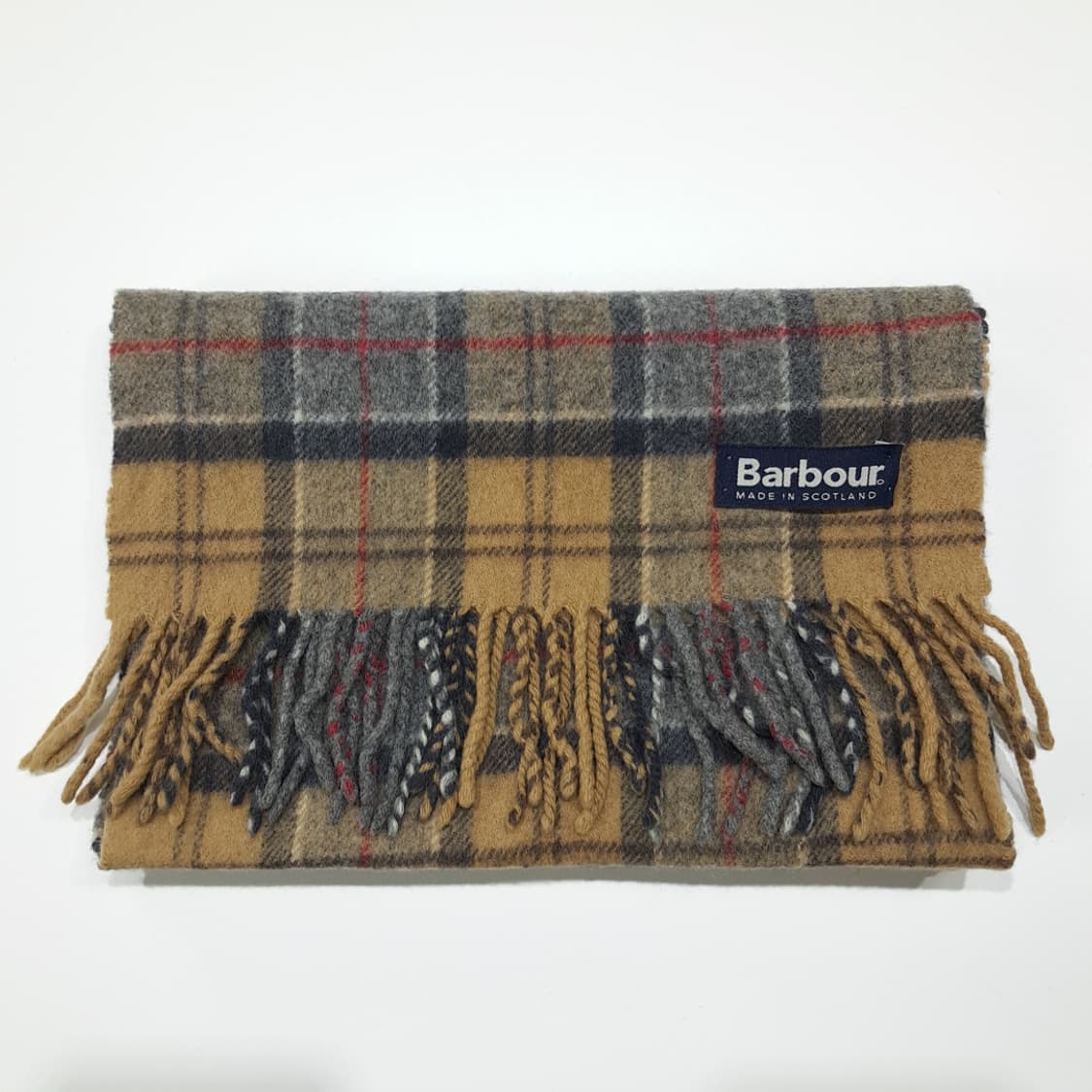 MX579 바버 00s 영국판 램스울 클래식타탄 카멜 머플러 목도리 상품이미지6