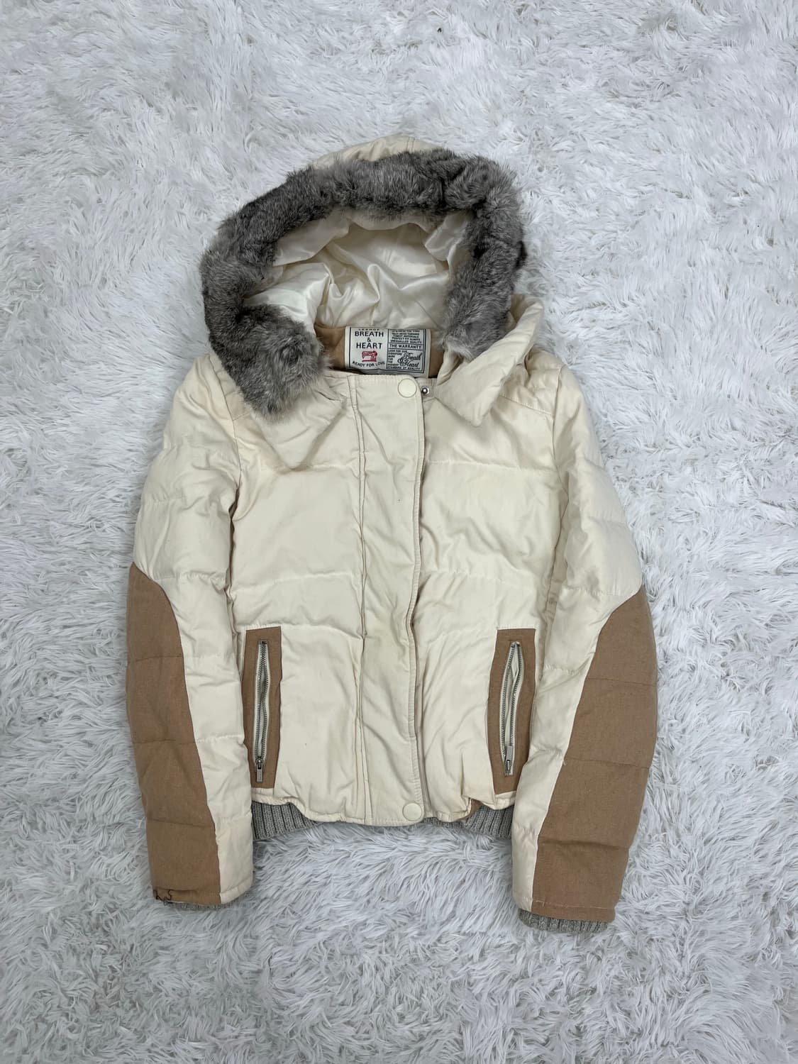 재패니즈걸st 베이지 래빗퍼 패딩 상품이미지7