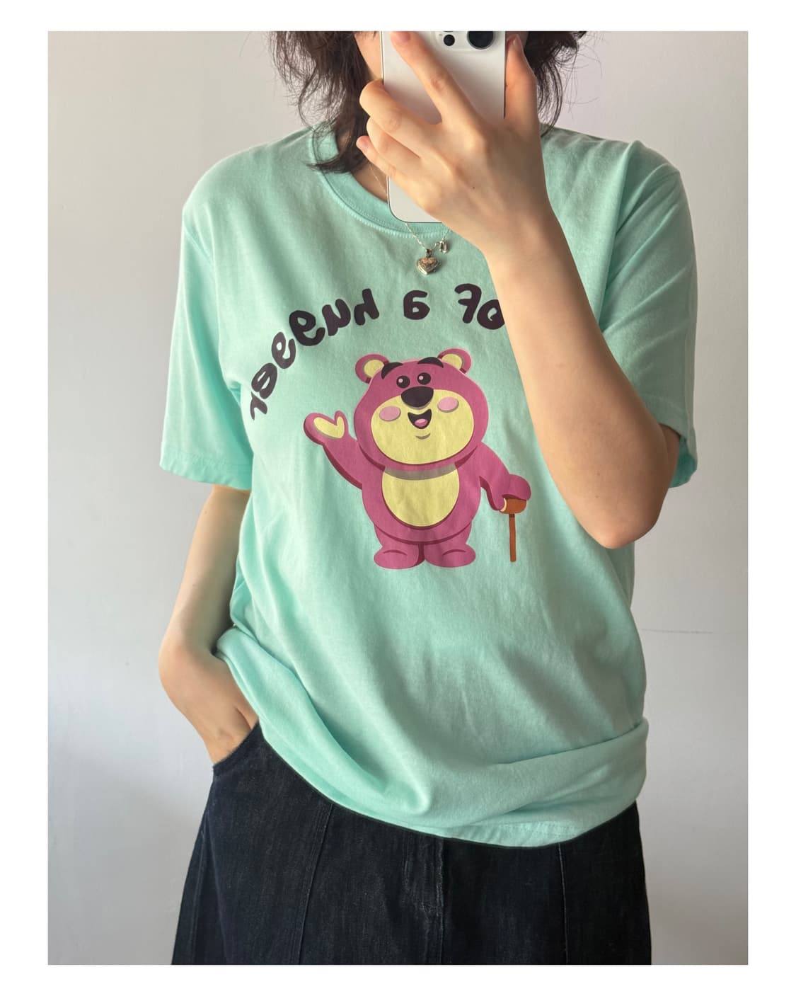 디즈니 정품 랏소베어 민트티 민트반팔티 빈티지 상품이미지2