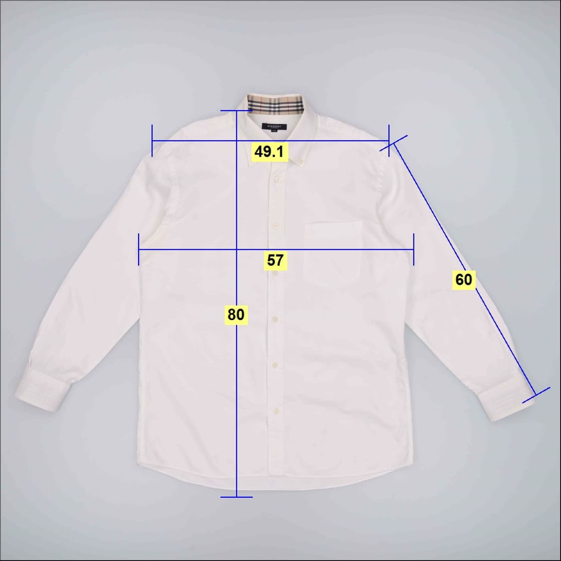 XL 버버리 빈티지 포켓 드레스 셔츠 화이트 4280 상품이미지9