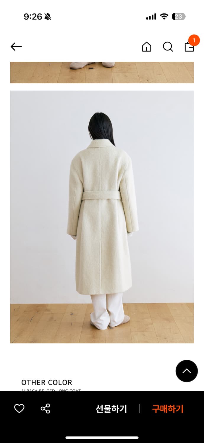 [새상품] 노티아 ALPACA BELTED LONG COAT - BUTT 상품이미지5