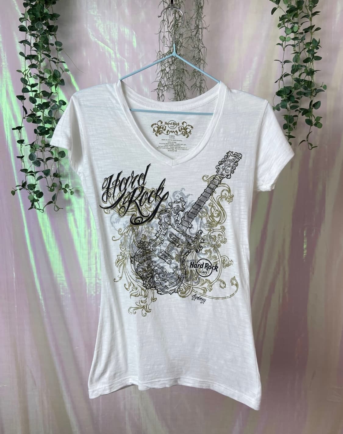 하드락카페 시드니 기타 반팔 탑 나나깔 갸루 상품이미지1