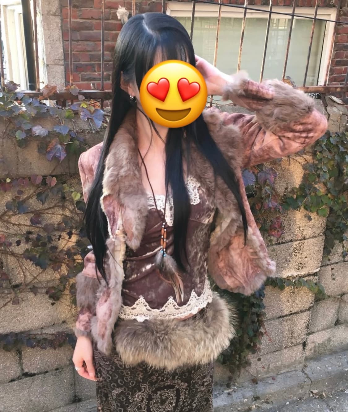 택포) 레이어룸 오리엔탈 페어리 빈티지 퍼 무스탕 판매 상품이미지1