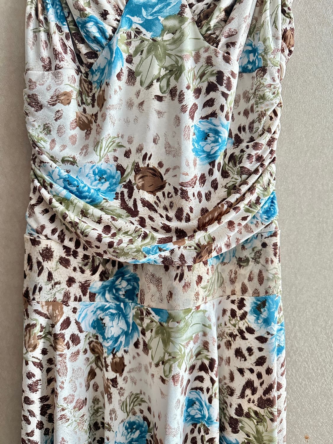 레오파드 플로럴 셔링원피스 (44~55) 상품이미지4