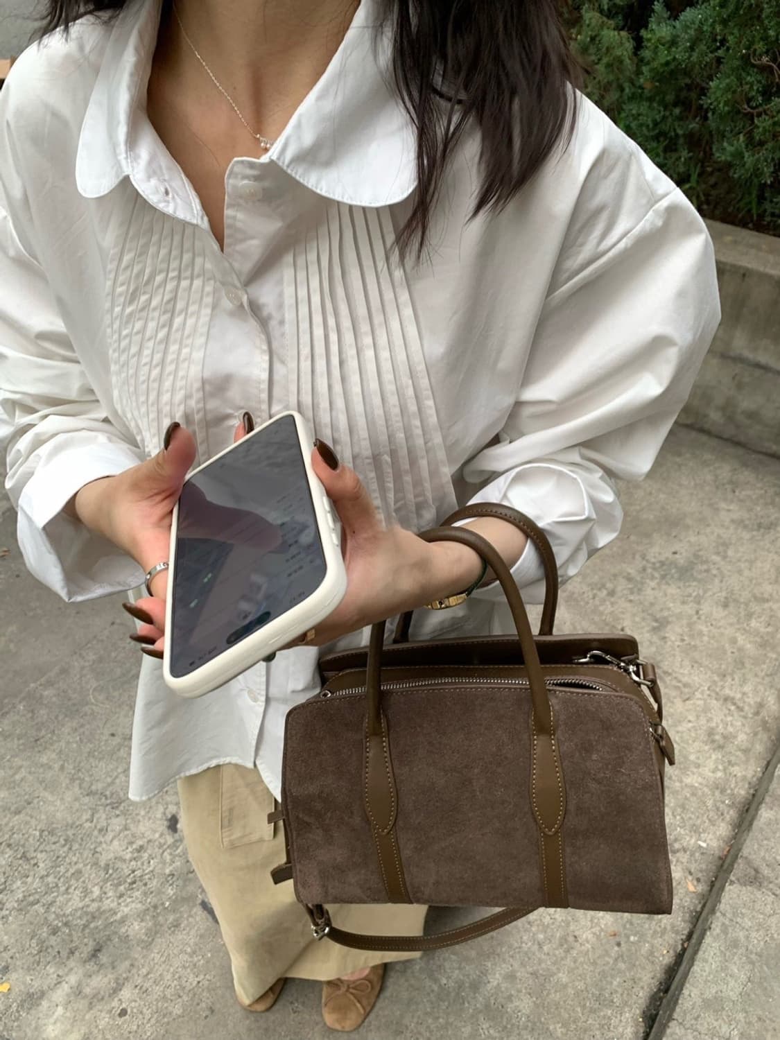 핀턱 라운드카라 블라우스 셔츠 상품이미지5