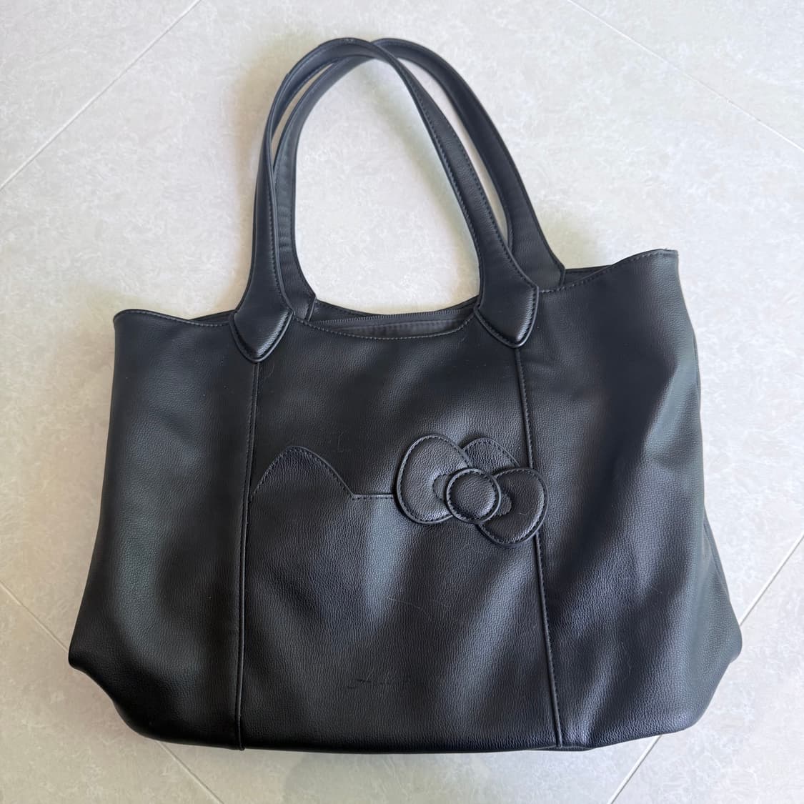 데빌 헬로키티 블랙 가죽 가방 갸루 대대장 상품이미지1