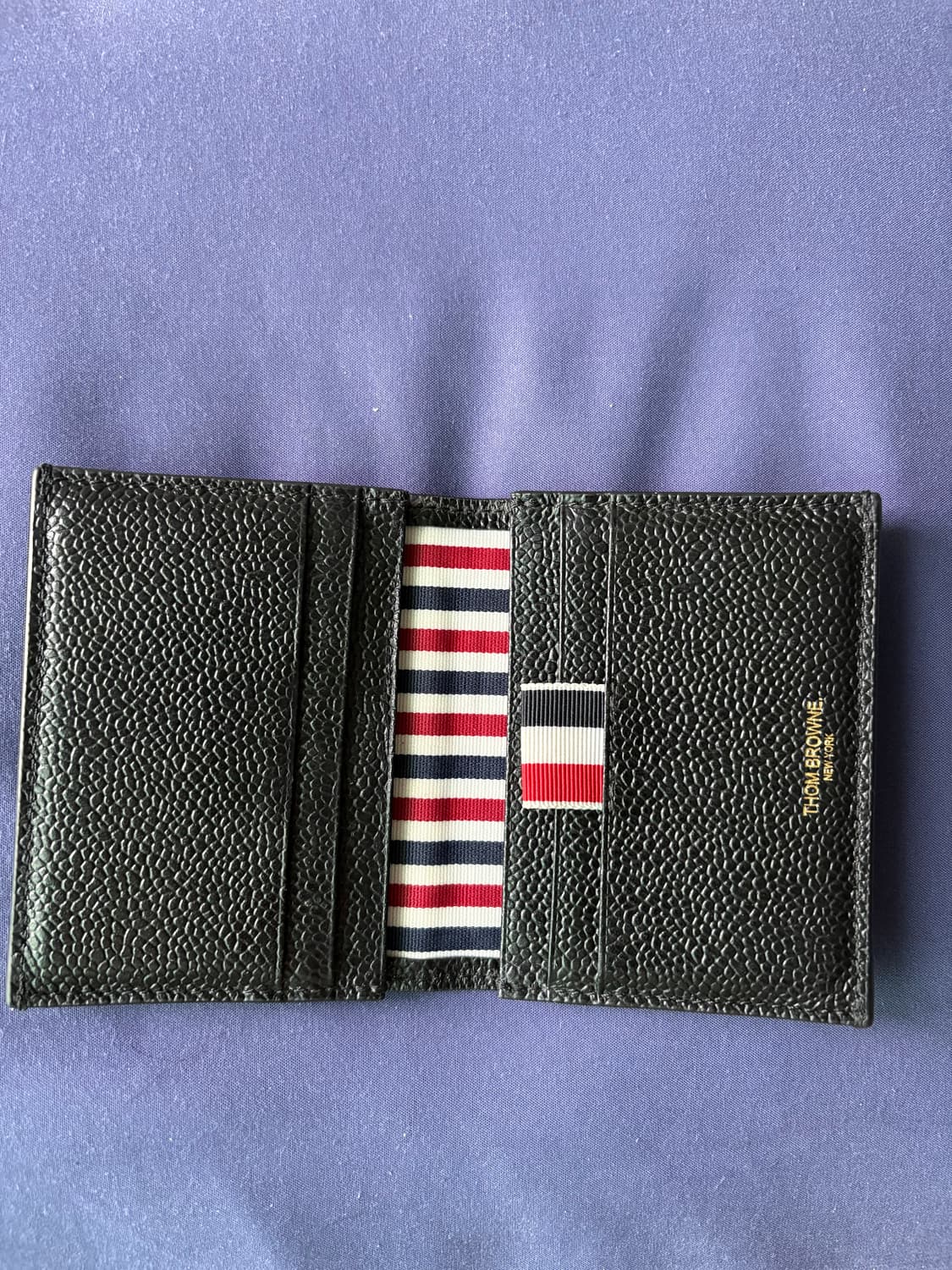 톰브라운 페블 그레인 레더 더블 카드 홀더 블랙 상품이미지1