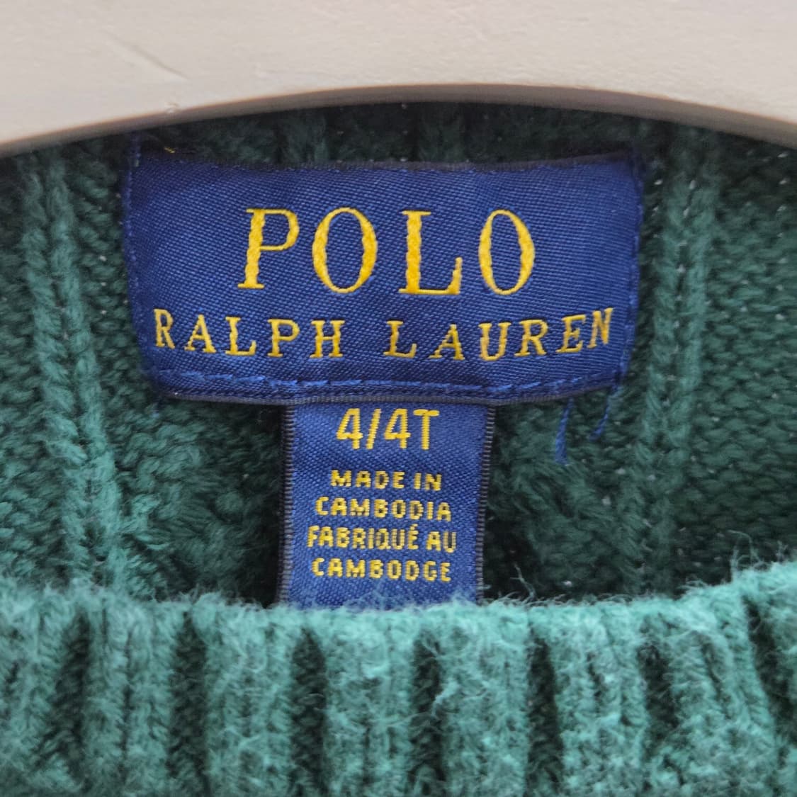 폴로랄프로렌 키즈 케이블 니트 그린 4T 상품이미지3