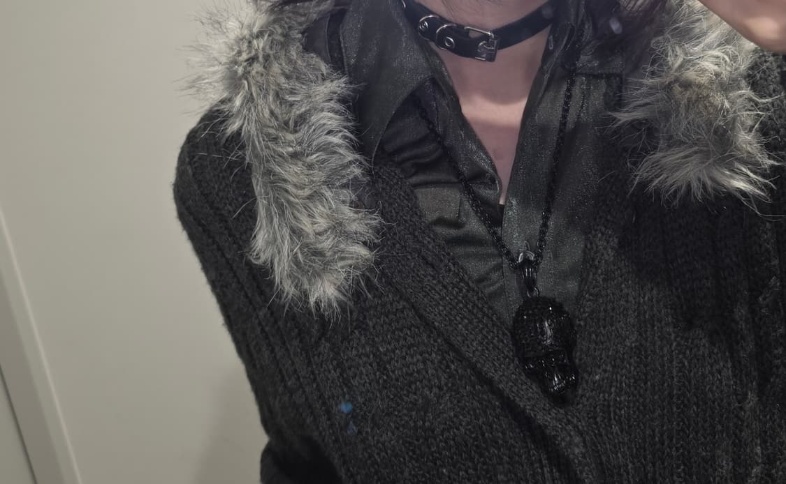 스컬 빈티지 해골 블랙 목걸이 상품이미지2