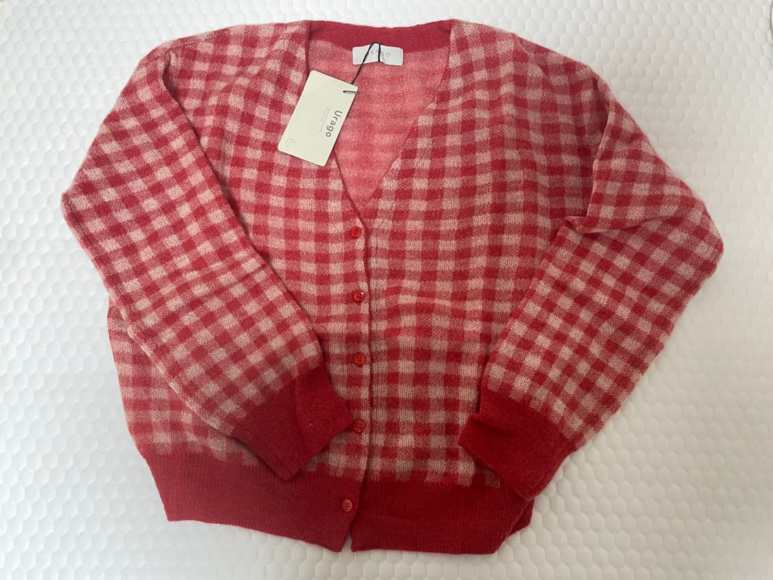 유라고 체크 가디건 상품이미지4