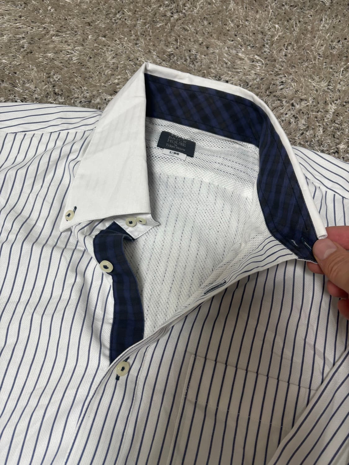 일본판 브릭하우스 스트라이프 셔츠 105-110 상품이미지4