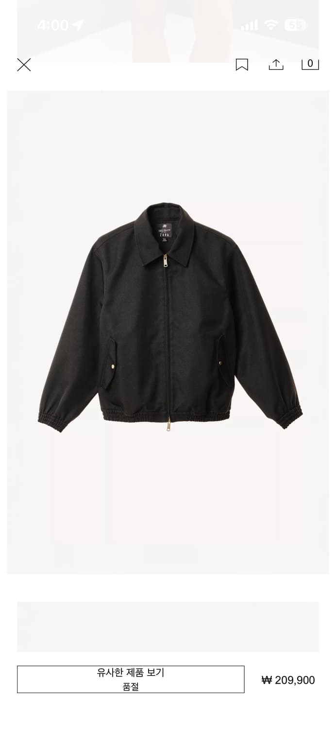 자라 윌리차바리아 스트럭처 봄버 자켓 s 상품이미지1