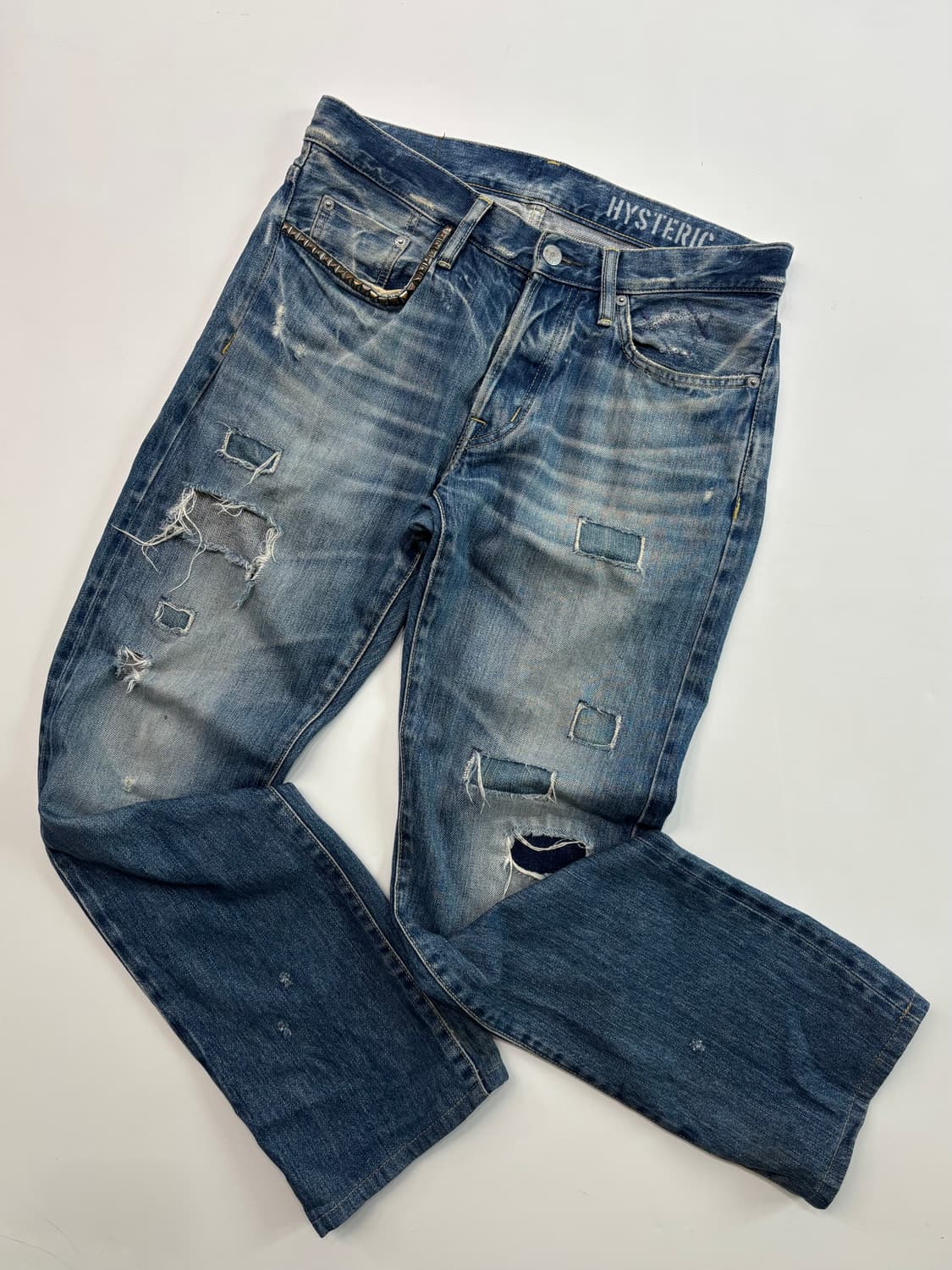 Hysteric Glamour 히스테릭글래머 스터드 데미지 데님 팬츠  상품이미지5