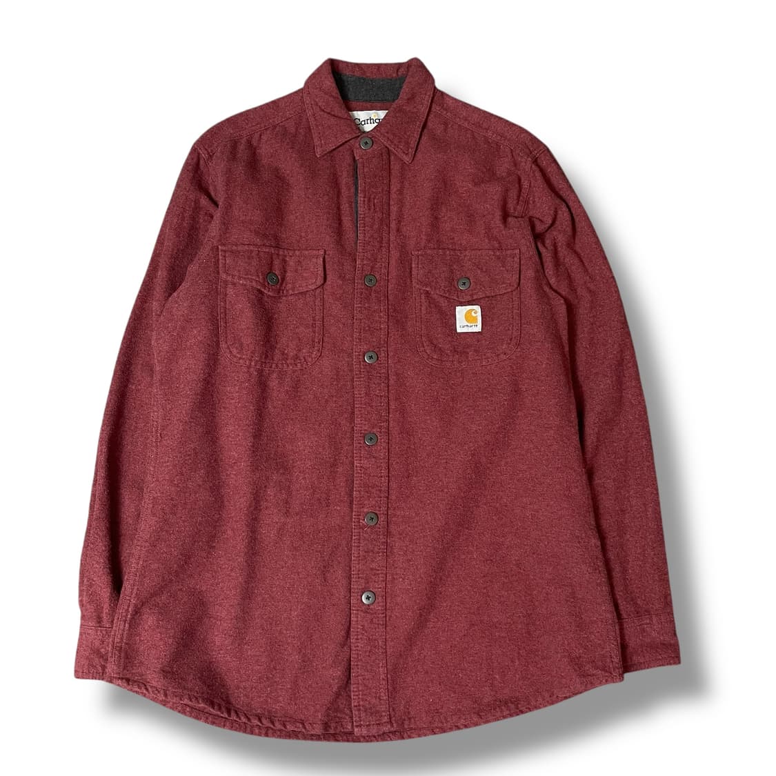 칼하트 다크버건디 코튼 더블포켓 긴팔 셔츠 M 상품이미지1