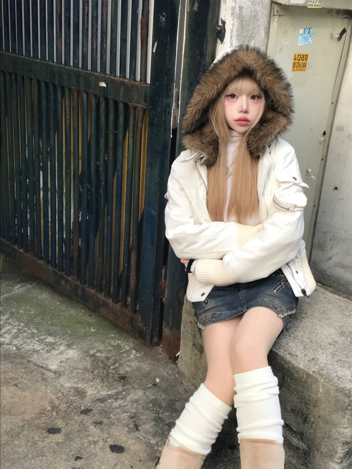 히니츠키 스웨이드 무스탕 퍼 점퍼 상품이미지1